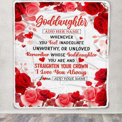 Personalized To My Goddaughter Gifts From Aunt Blanket Rose Flower Anniversary Birthday Gifts Goddaughter Graduation Christmas Custom Fleece Throw Blanket | teecentury