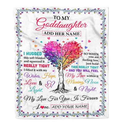 Personalized To My Goddaughter Gifts From Aunt Hugged Blanket Birthday Gifts For Goddaughter Graduation Christmas Customized Fleece Throw Blanket | teecentury