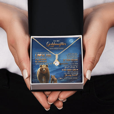 Alluring Beauty Necklace 18K Yellow Gold Finish | 2 | Personalized To My Goddaughter Gifts From Aunt Uncle Auntie Bear Never Forget How Much I Love You Goddaughter Birthday Christmas Custom Gift Box Message Card | teecentury.myshopify