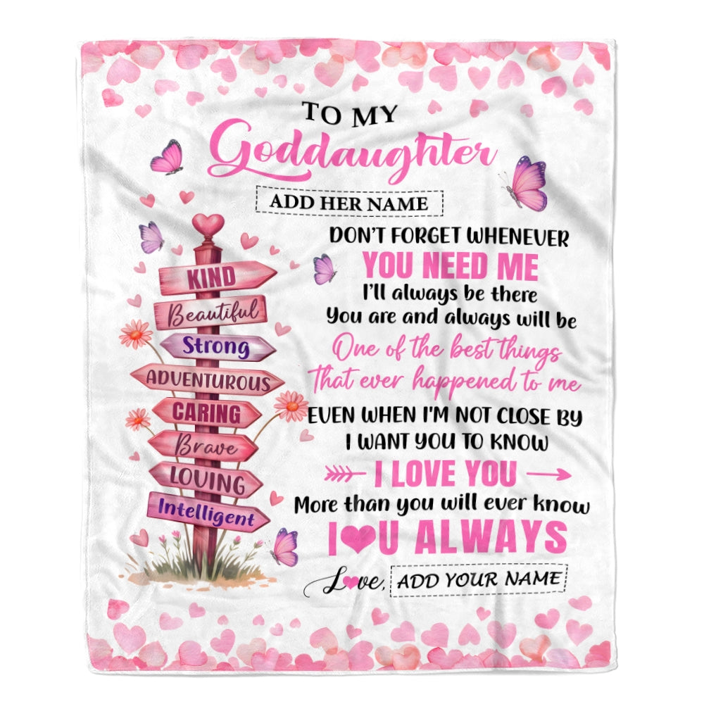 Personalized To My Goddaughter Gifts From Aunt Uncle Blanket Kind Beautiful Birthday Gifts For Goddaughter Graduation Valentines Christmas Fleece Blanket | teecentury