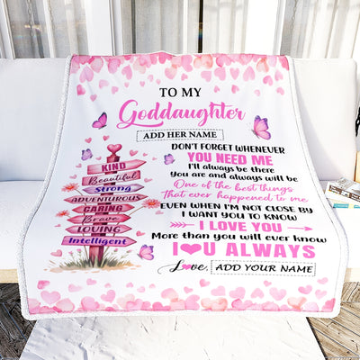 Personalized To My Goddaughter Gifts From Aunt Uncle Blanket Kind Beautiful Birthday Gifts For Goddaughter Graduation Valentines Christmas Fleece Blanket | teecentury