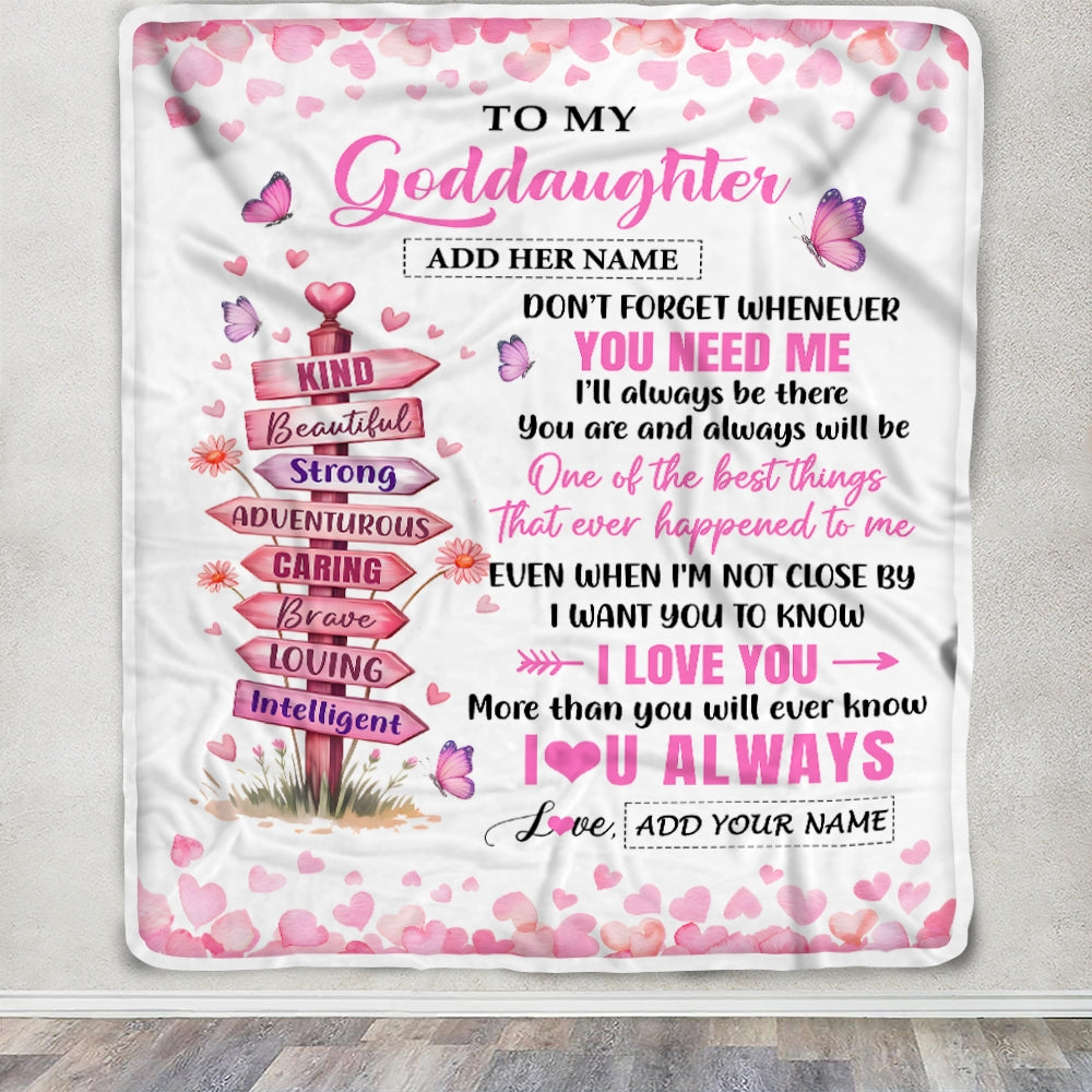 Personalized To My Goddaughter Gifts From Aunt Uncle Blanket Kind Beautiful Birthday Gifts For Goddaughter Graduation Valentines Christmas Fleece Blanket | teecentury