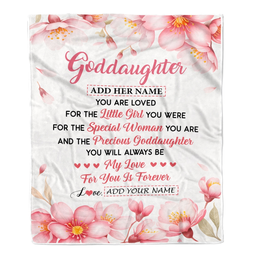 Personalized To My Goddaughter Gifts From Aunt Uncle Blanket Special Women Birthday Gifts For Goddaughter Graduation Valentines Christmas Custom Fleece Blanket | teecentury
