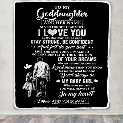 Personalized To My Goddaughter Gifts From Godfather Blanket Never Forget How Much I Love You Goddaughter Birthday Graduation Christmas Fleece Throw Blanket | teecentury