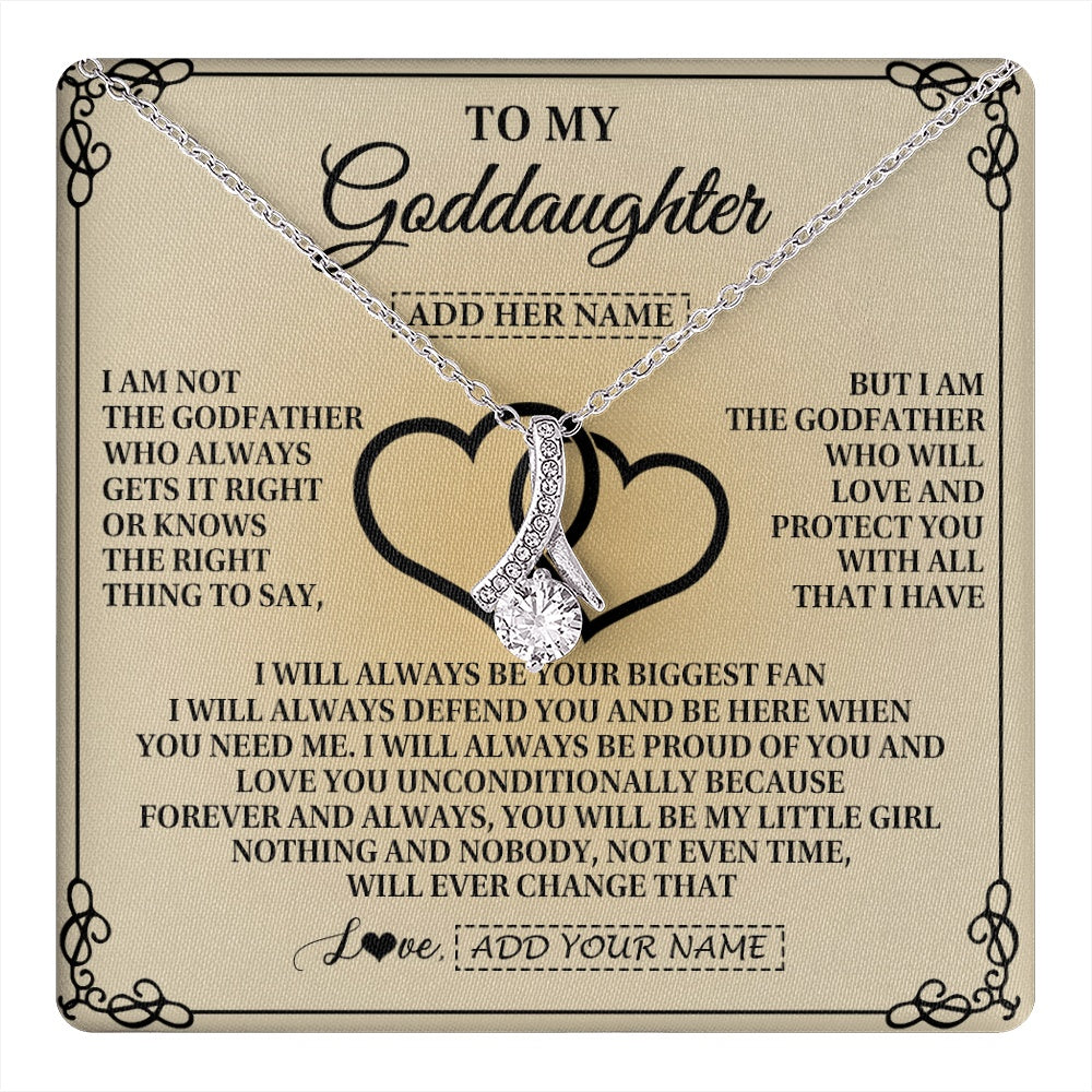 Alluring Beauty Necklace 14K White Gold Finish | 1 | Personalized To My Goddaughter Gifts From Godfather Goddaughter Birthday Gifts Jewelry For Women Goddaughter Pendant Necklace Christmas Gift Box Message Card | teecentury.myshopify