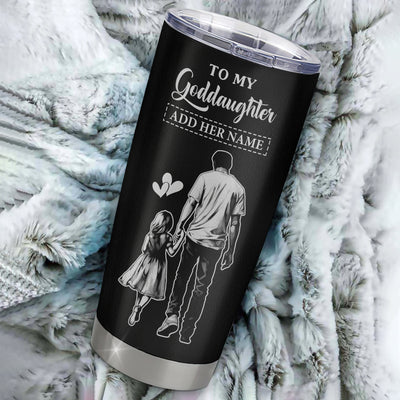 Personalized To My Goddaughter Gifts From Godfather Tumbler Never Forget How Much I Love You Goddaughter Birthday Graduation Christmas Gift Custom Stainless Steel Mug | teecentury