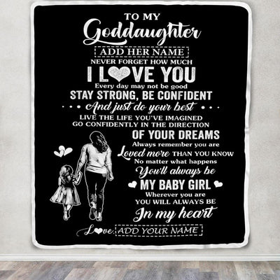 Personalized To My Goddaughter Gifts From Godmother Blanket Never Forget How Much I Love You Goddaughter Birthday Graduation Christmas Fleece Throw Blanket | teecentury