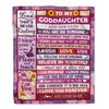 Personalized To My Goddaughter Gifts From Godmother Blanket Wood My Sunshine Birthday Gifts For Goddaughter Christmas Graduation Custom Fleece Throw Blanket | teecentury