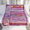 Personalized To My Goddaughter Gifts From Godmother Blanket Wood My Sunshine Birthday Gifts For Goddaughter Christmas Graduation Custom Fleece Throw Blanket | teecentury