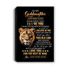 Personalized To My Goddaughter Gifts From Godmother Canvas Old Lion Love You Goddaughter Birthday Gifts Graduation Christmas Custom Wall Art Print Framed Canvas | teecentury
