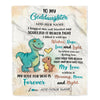 Personalized To My Goddaughter Gifts From Godmother Dinosaur Letter I Hugged This Gifts For Goddaughter Birthday Graduation Christmas Custom Fleece Blanket | teecentury