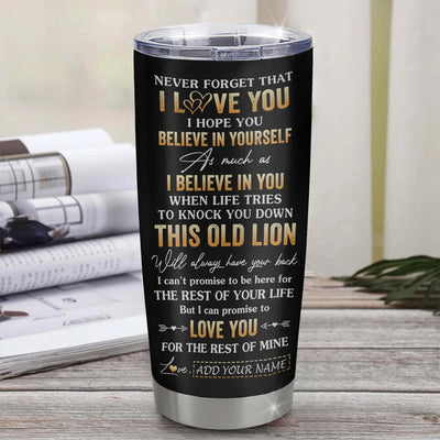 Personalized To My Goddaughter Gifts From Godmother Godfather Tumbler Old Lion Love You Goddaughter Birthday Gifts Graduation Christmas Custom Cup Travel Mug | teecentury
