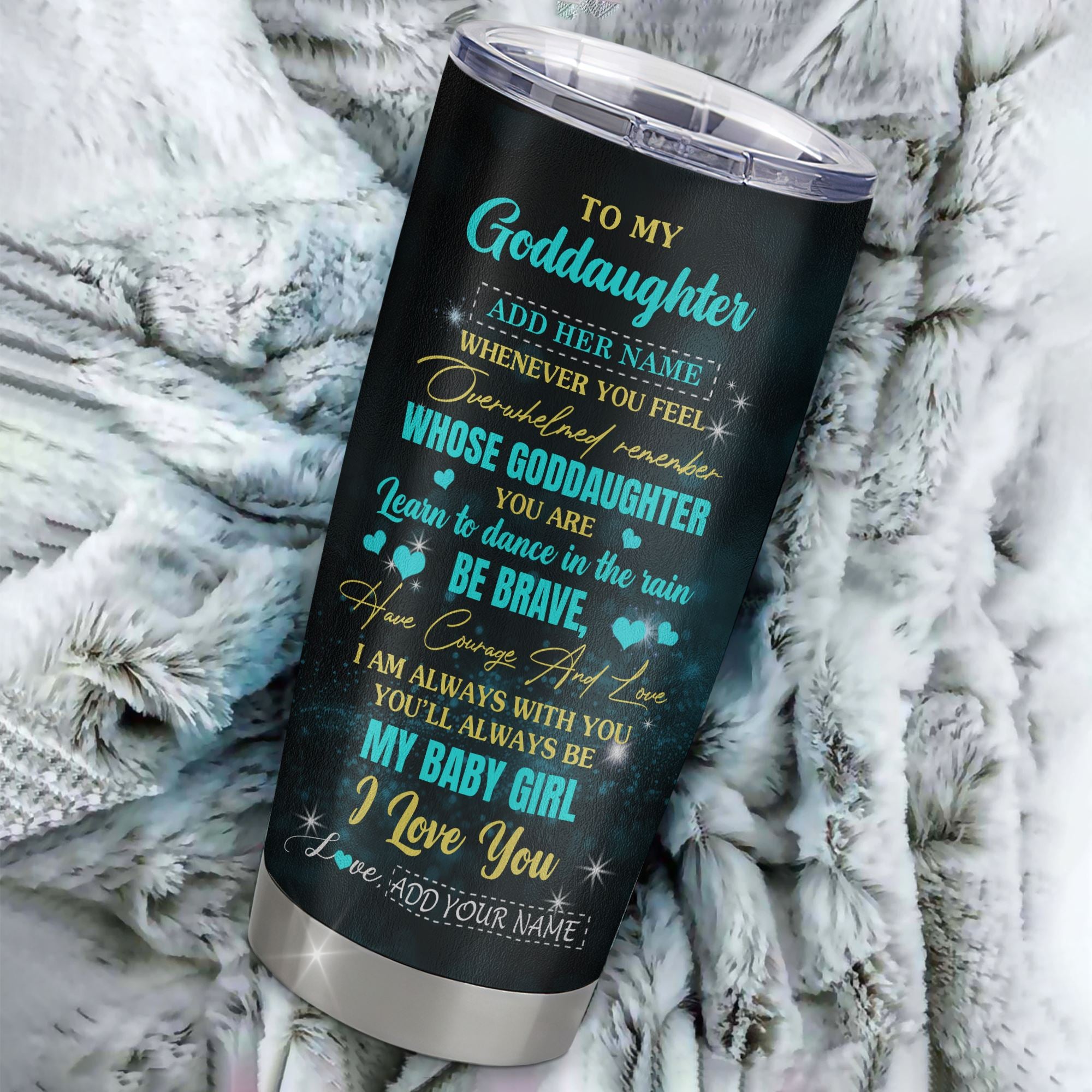 Personalized To My Goddaughter Gifts From Godmother Godfather Tumbler Sunflower Ideas For Grown Goddaughter Birthday Gifts Graduation Christmas Custom Cup Travel Mug | teecentury