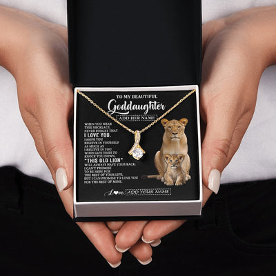 Alluring Beauty Necklace 18K Yellow Gold Finish | 2 | Personalized To My Goddaughter Gifts From Godmother Necklace This Old Lion Love You Goddaughter Birthday Gifts Christmas Jewelry Custom Gift Box Message Card | https://teecentury.