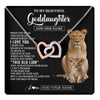 Interlocking Hearts Necklace Stainless Steel & Rose Gold Finish | 1 | Personalized To My Goddaughter Gifts From Godmother Necklace This Old Lion Love You Goddaughter Birthday Gifts Christmas Jewelry Custom Gift Box Message Card | https://teecentury.