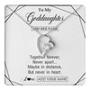 Forever Love Necklace 14K White Gold Finish | 1 | Personalized To My Goddaughter Gifts From Godmother Necklace Together Forever With Heartfelt Message Goddaughter Birthday Christmas Gift Box Message Card | https://teecentury.