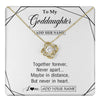 Love Knot Necklace 18K Yellow Gold Finish | 1 | Personalized To My Goddaughter Gifts From Godmother Necklace Together Forever With Heartfelt Message Goddaughter Birthday Christmas Gift Box Message Card | https://teecentury.