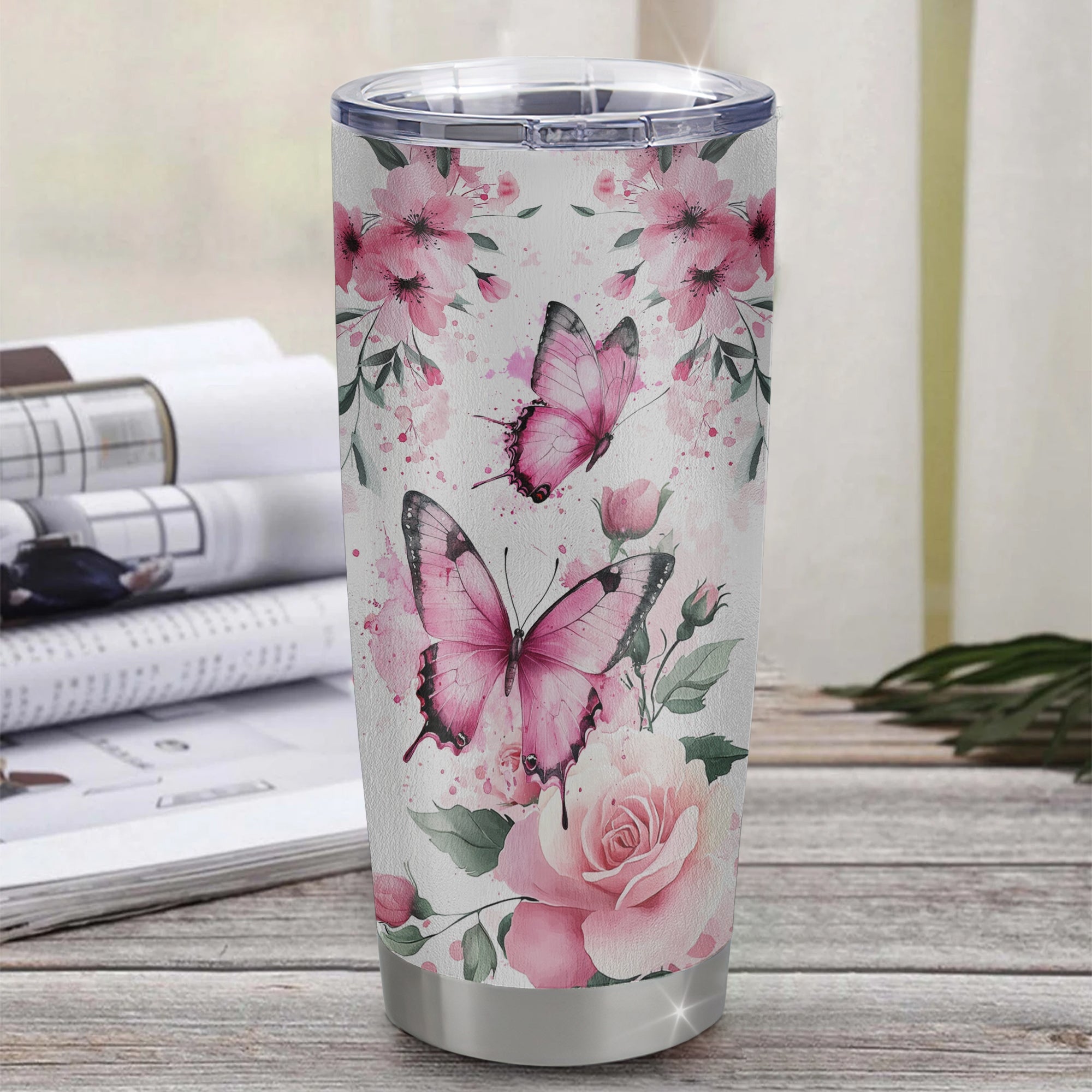 Personalized To My Goddaughter Gifts From Godmother Tumbler I Love You Butterfly Birthday Gifts For Goddaughter Graduation Christmas Custom Stainless Steel Travel Mug | teecentury