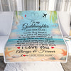 Personalized To My Goddaughter Gifts From Godmother Uncle Blanket Beach I Love You Birthday Gifts Graduation For Goddaughter Christmas Fleece Blanket | teecentury