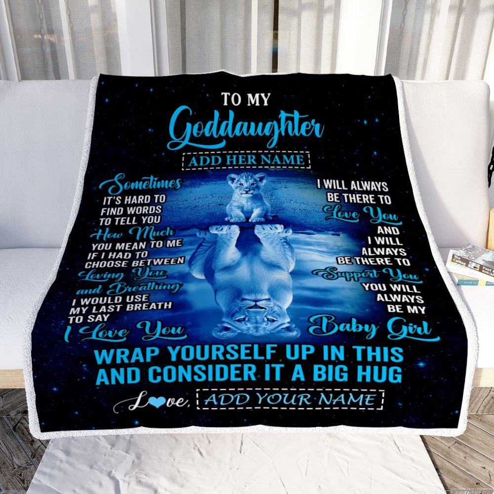 Personalized To My Goddaughter Gifts From Godmother Uncle Blanket Sometimes Lion Goddaughter Birthday Gifts Graduation Christmas Customized Fleece Blanket | teecentury