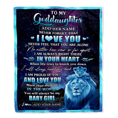 Personalized To My Goddaughter Gifts From Uncle I Love You Lion Birthday Gift Ideas For Goddaughter Graduation Christmas Customized Fleece Throw Blanket | teecentury
