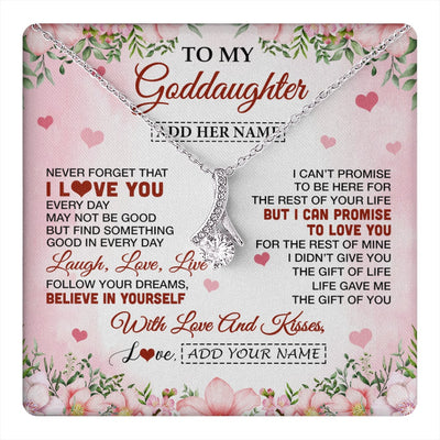 Alluring Beauty Necklace 14K White Gold Finish | 1 | Personalized To My Goddaughter Gifts Necklace From Aunt Floral I Love You Birthday Gifts For Goddaughter Graduation Christmas Customized Gift Box Message Card | https://teecentury.