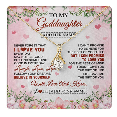 Alluring Beauty Necklace 18K Yellow Gold Finish | 1 | Personalized To My Goddaughter Gifts Necklace From Aunt Floral I Love You Birthday Gifts For Goddaughter Graduation Christmas Customized Gift Box Message Card | https://teecentury.