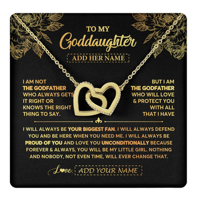 Interlocking Hearts Necklace 18K Yellow Gold Finish | 1 | Personalized To My Goddaughter Gifts Necklace From Godfather Meaningful Family Jewelry Birthday Gifts For Goddaughter Christmas Custom Gift Box Message Card | https://teecentury.
