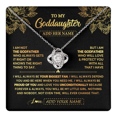 Love Knot Necklace 14K White Gold Finish | 1 | Personalized To My Goddaughter Gifts Necklace From Godfather Meaningful Family Jewelry Birthday Gifts For Goddaughter Christmas Custom Gift Box Message Card | https://teecentury.