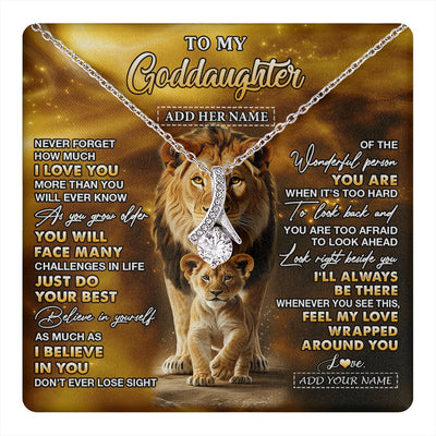 Alluring Beauty Necklace 14K White Gold Finish | 1 | Personalized To My Goddaughter Gifts Necklace From Godfather Never Forget How Much I Love You Lion Goddaughter Birthday Gifts Christmas Gift Box Message Card | https://teecentury.