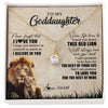 Alluring Beauty Necklace 18K Yellow Gold Finish | Personalized To My Goddaughter Gifts Necklace From Godfather Old Lion Goddaughter Jewelry Birthday Gifts Graduation Christmas Customized Gift Box Message Card | teecentury