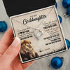 Forever Love Necklace 14K White Gold Finish | Personalized To My Goddaughter Gifts Necklace From Godfather Old Lion Goddaughter Jewelry Birthday Gifts Graduation Christmas Customized Gift Box Message Card | teecentury