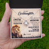 Love Knot Necklace 14K White Gold Finish | Personalized To My Goddaughter Gifts Necklace From Godfather Old Lion Goddaughter Jewelry Birthday Gifts Graduation Christmas Customized Gift Box Message Card | teecentury