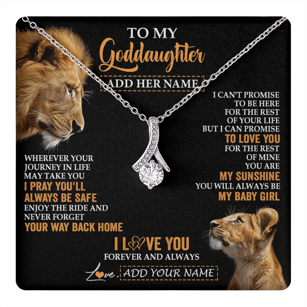 Alluring Beauty Necklace 14K White Gold Finish | 1 | Personalized To My Goddaughter Gifts Necklace From Godfather Wherever Your Journey In Life Lion Goddaughter Birthday Gifts Christmas Gift Box Message Card | https://teecentury.
