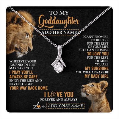 Alluring Beauty Necklace 14K White Gold Finish | 1 | Personalized To My Goddaughter Gifts Necklace From Godfather Wherever Your Journey In Life Lion Goddaughter Birthday Gifts Christmas Gift Box Message Card | https://teecentury.
