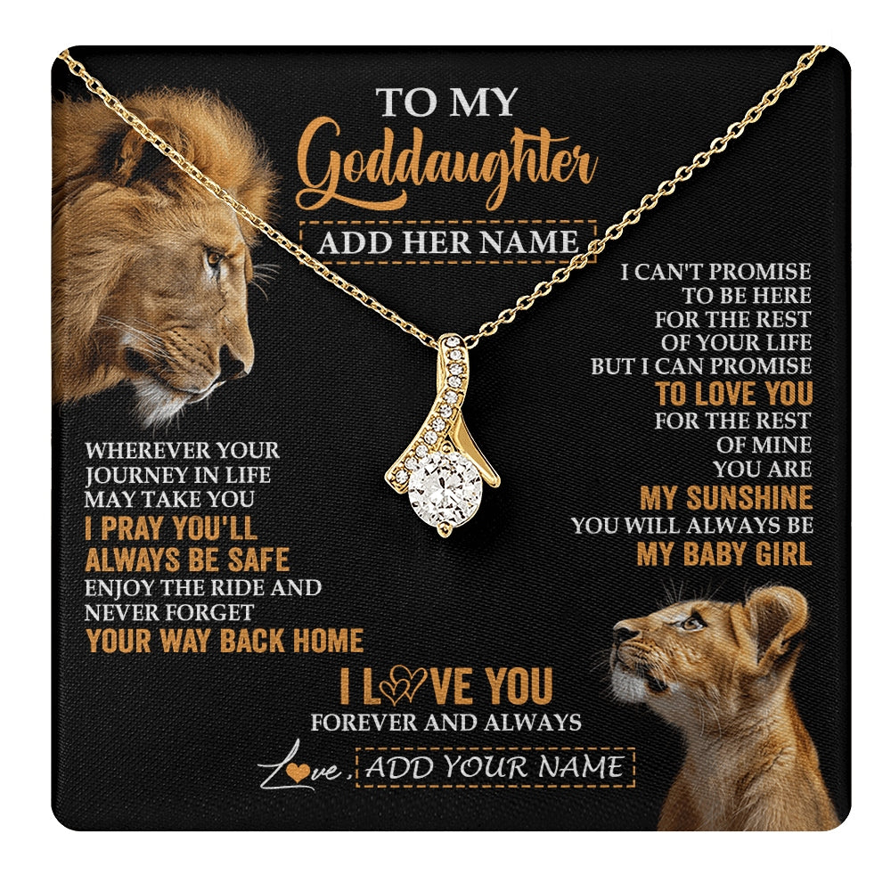 Alluring Beauty Necklace 18K Yellow Gold Finish | 1 | Personalized To My Goddaughter Gifts Necklace From Godfather Wherever Your Journey In Life Lion Goddaughter Birthday Gifts Christmas Gift Box Message Card | https://teecentury.