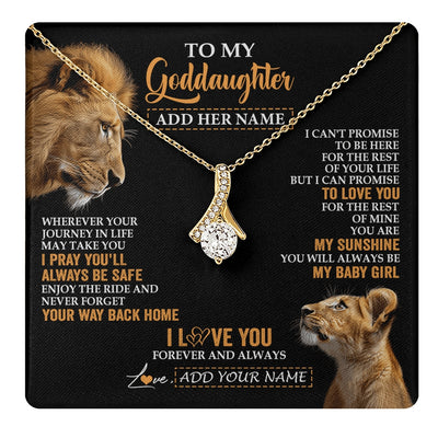 Alluring Beauty Necklace 18K Yellow Gold Finish | 1 | Personalized To My Goddaughter Gifts Necklace From Godfather Wherever Your Journey In Life Lion Goddaughter Birthday Gifts Christmas Gift Box Message Card | https://teecentury.