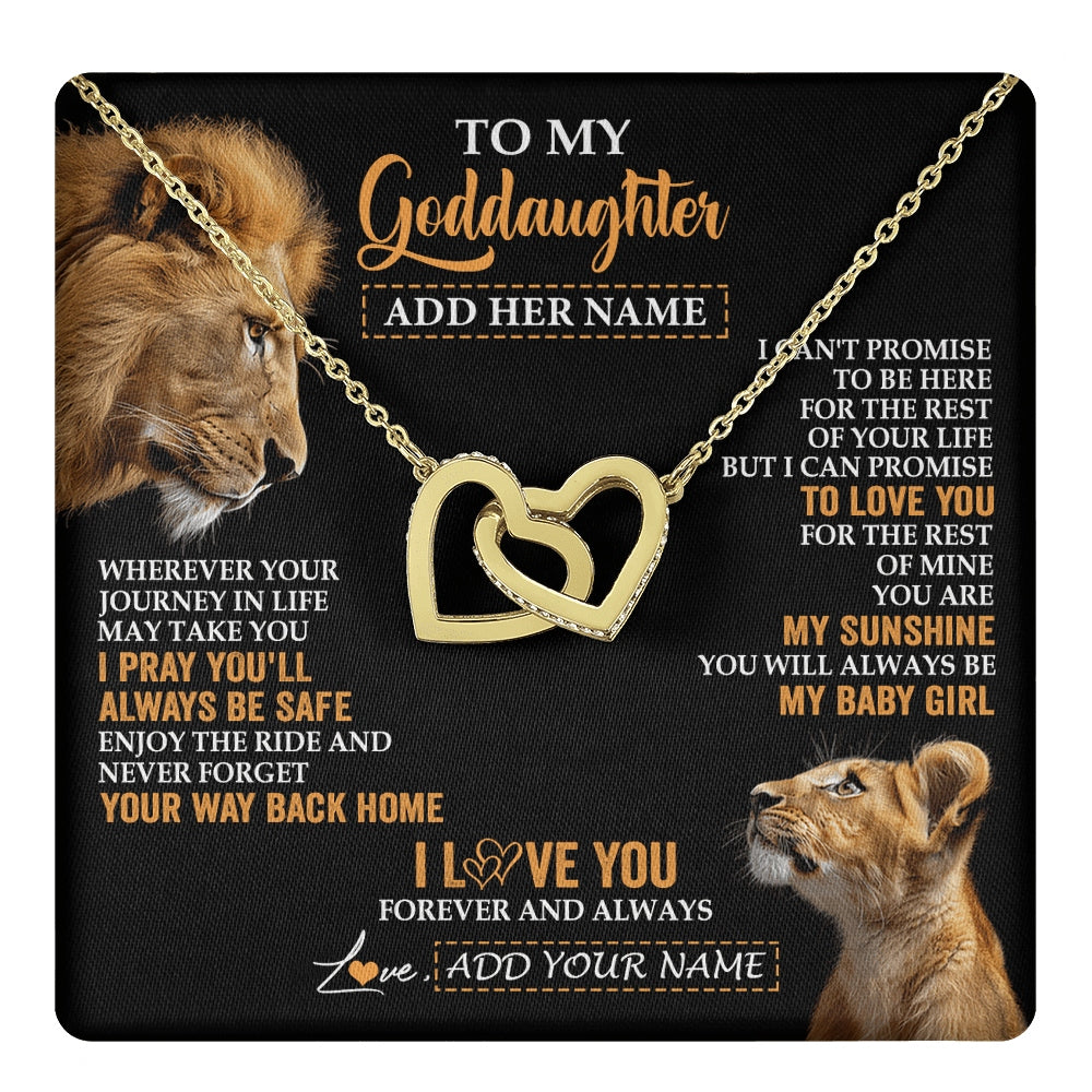 Interlocking Hearts Necklace 18K Yellow Gold Finish | 1 | Personalized To My Goddaughter Gifts Necklace From Godfather Wherever Your Journey In Life Lion Goddaughter Birthday Gifts Christmas Gift Box Message Card | https://teecentury.