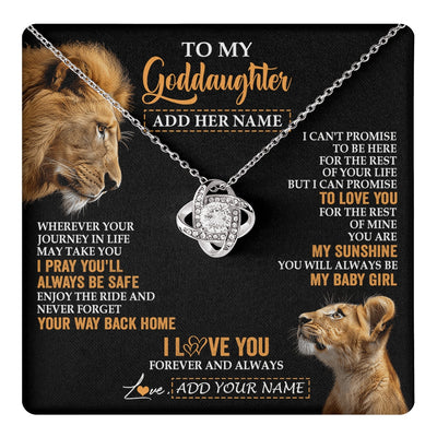 Love Knot Necklace 14K White Gold Finish | 1 | Personalized To My Goddaughter Gifts Necklace From Godfather Wherever Your Journey In Life Lion Goddaughter Birthday Gifts Christmas Gift Box Message Card | https://teecentury.