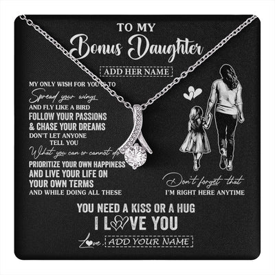 Alluring Beauty Necklace 14K White Gold Finish | 1 | Personalized To My Goddaughter Gifts Necklace From Godmother Aunt My Only Wish For You Goddaughter Birthday Gifts Graduation Christmas Gift Box Message Card | teecentury.myshopify