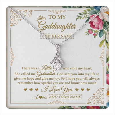 Alluring Beauty Necklace 14K White Gold Finish | 1 | Personalized To My Goddaughter Gifts Necklace From Godmother Filled With My Love Goddaughter Birthday Gifts Graduation Wedding Christmas Gift Box Message Card | https://teecentury.