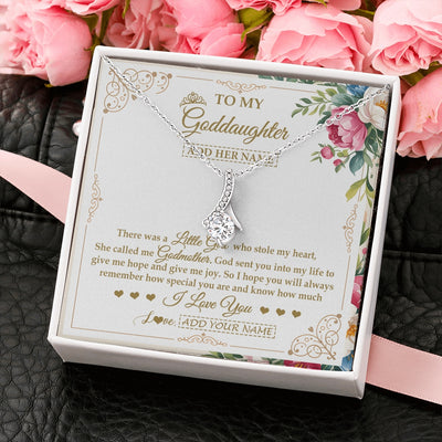 Alluring Beauty Necklace 14K White Gold Finish | 2 | Personalized To My Goddaughter Gifts Necklace From Godmother Filled With My Love Goddaughter Birthday Gifts Graduation Wedding Christmas Gift Box Message Card | https://teecentury.