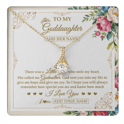 Alluring Beauty Necklace 18K Yellow Gold Finish | 1 | Personalized To My Goddaughter Gifts Necklace From Godmother Filled With My Love Goddaughter Birthday Gifts Graduation Wedding Christmas Gift Box Message Card | https://teecentury.