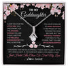 Alluring Beauty Necklace 14K White Gold Finish | 1 | Personalized To My Goddaughter Gifts Necklace From Godmother Godfather Love Precious Goddaughter Birthday Graduation Christmas Customized Gift Box Message Card | teecentury