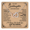 Interlocking Hearts Necklace Stainless Steel & Rose Gold Finish | 1 | Personalized To My Goddaughter Gifts Necklace From Godmother Never Forget How Much I Love You Goddaughter Birthday Gifts Christmas Gift Box Message Card | https://teecentury.