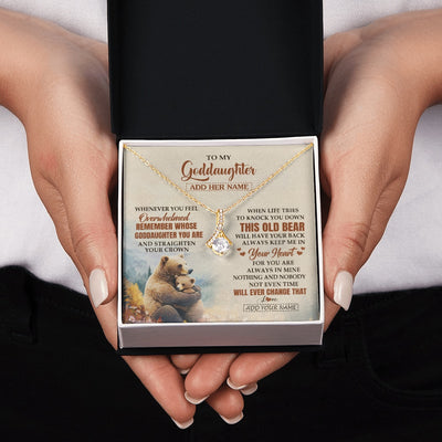 Alluring Beauty Necklace 18K Yellow Gold Finish | 2 | Personalized To My Goddaughter Gifts Necklace From Godmother Whenever Bear Unique Birthday Gifts For Goddaughter Graduation Christmas Gift Box Message Card | teecentury.myshopify