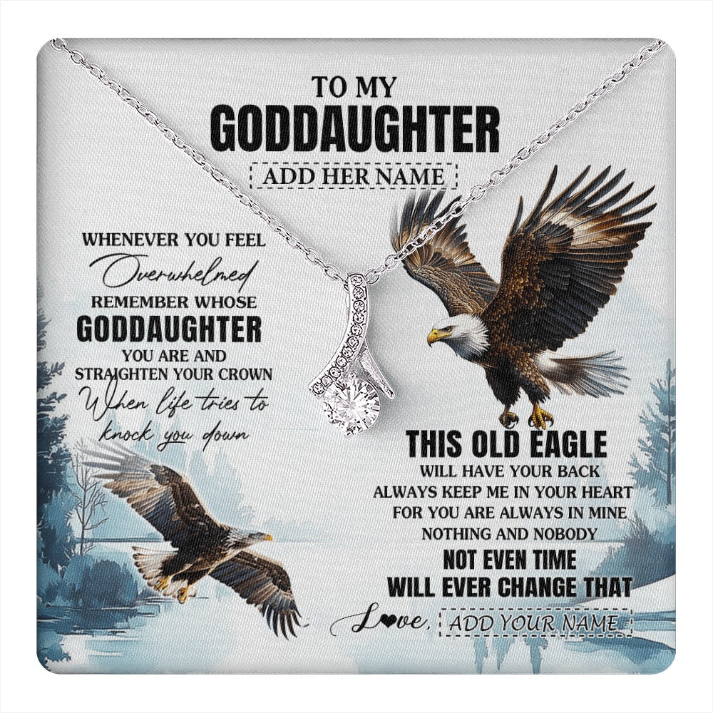 Alluring Beauty Necklace 14K White Gold Finish | 1 | Personalized To My Goddaughter Gifts Necklace From Godmother Whenever Eagle Unique Birthday Gifts For Goddaughter Christmas Jewelry Gift Box Message Card | https://teecentury.