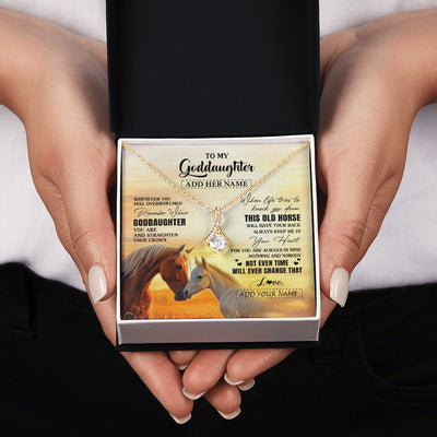 Alluring Beauty Necklace 18K Yellow Gold Finish | 2 | Personalized To My Goddaughter Gifts Necklace From Godmother Whenever Horse Unique Birthday Gifts For Goddaughter Graduation Christmas Gift Box Message Card | teecentury.myshopify