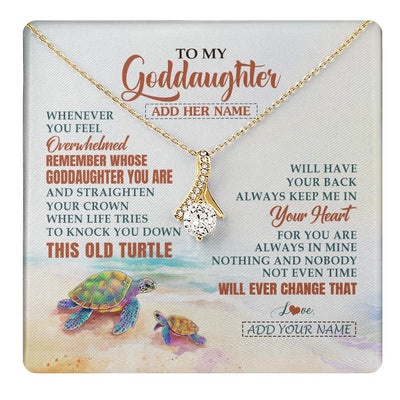 Alluring Beauty Necklace 18K Yellow Gold Finish | 1 | Personalized To My Goddaughter Gifts Necklace From Godmother Whenever Turtle Unique Birthday Gifts For Goddaughter Christmas Custom Gift Box Message Card | https://teecentury.