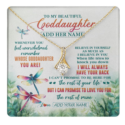 Alluring Beauty Necklace 18K Yellow Gold Finish | 1 | Personalized To My Goddaughter Gifts Necklace From Godmother Whenever You Feel Dragonfly Goddaughter Birthday Gifts Graduation Christmas Gift Box Message Card | https://teecentury.
